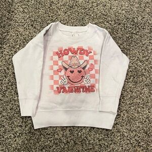 2t White and Pink Graphic Sweatshirt